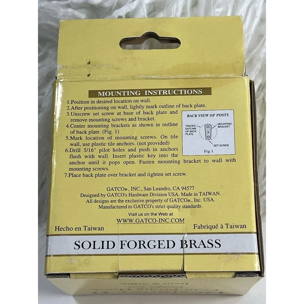 Gatco Designer II Premier Twin Prong Hook SOLID BRASS Towel Hooks NIB